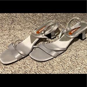 Black and Silver Satin Dress Sandles